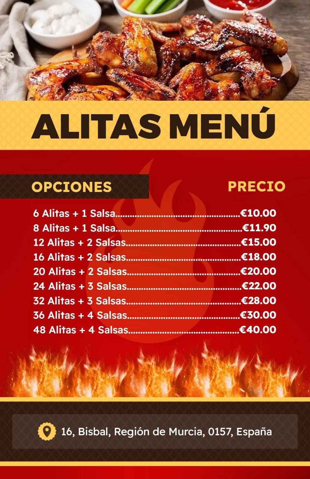 Delicious Chicken Wings with Flavorful Sauces Chicken Menu Template