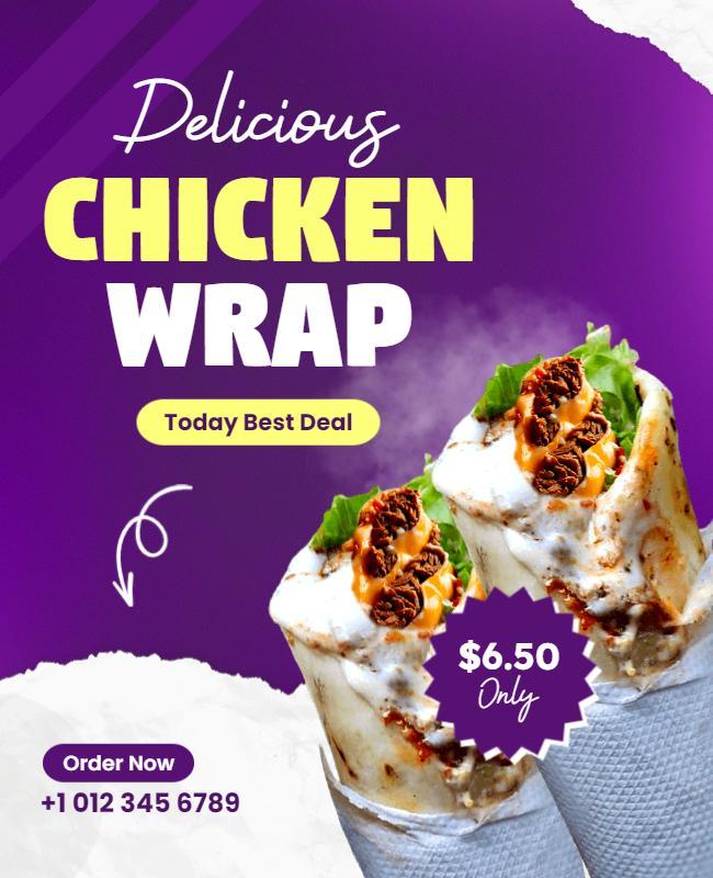 Delicious Chicken Wrap Promotion Flyer Template