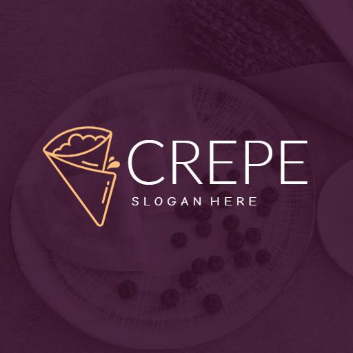 Delicious Chocolate and Fruit Crepe Delight Logo Template