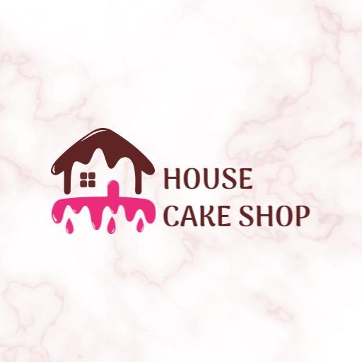 Delicious Chocolate and Pink House Cake Shop Logo Template
