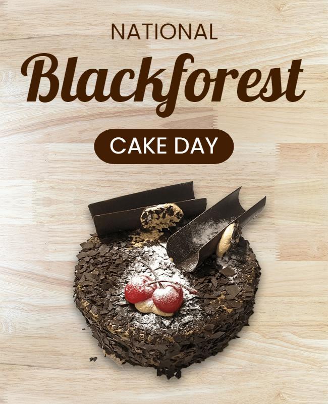 Delicious Chocolate Blackforest Cake Day Celebration Poster Template