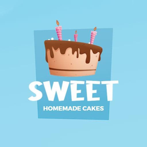 Delicious Chocolate Cake with Colorful Candles Logo Template