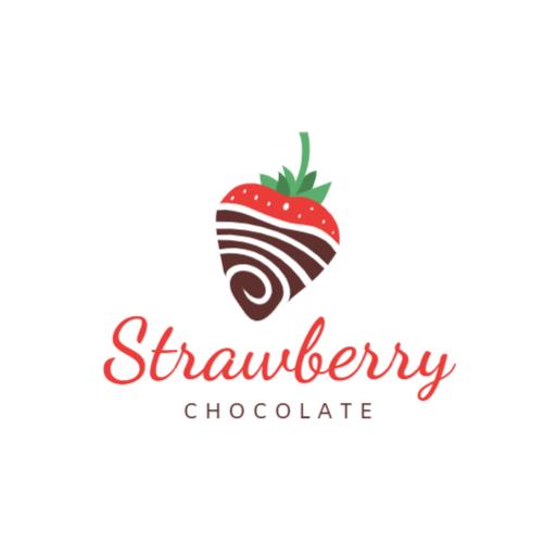 Delicious Chocolate Dipped Strawberry Design for Fruit Logo Template