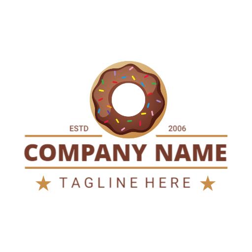 Delicious Chocolate Donut with Colorful Sprinkles Logo Template
