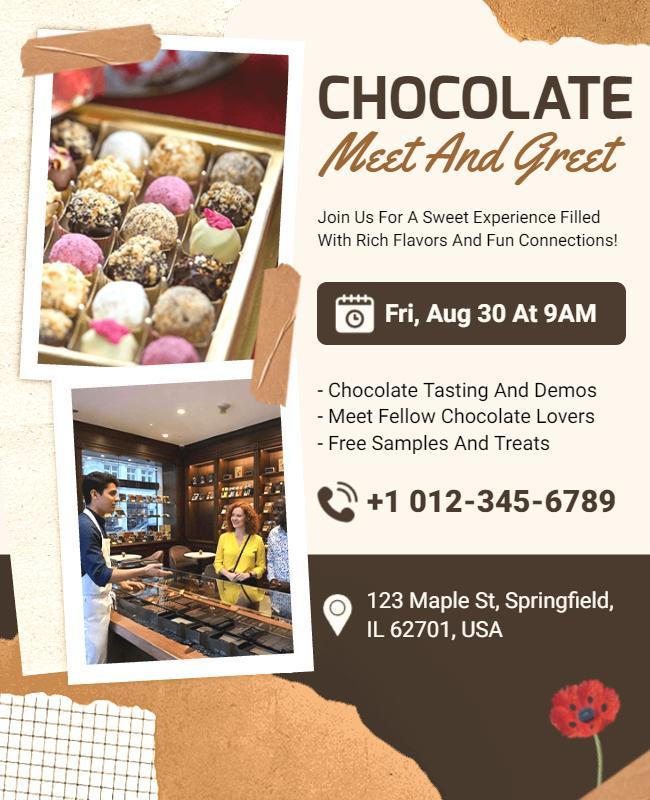 Delicious Chocolate Meet and Greet Flyer Template