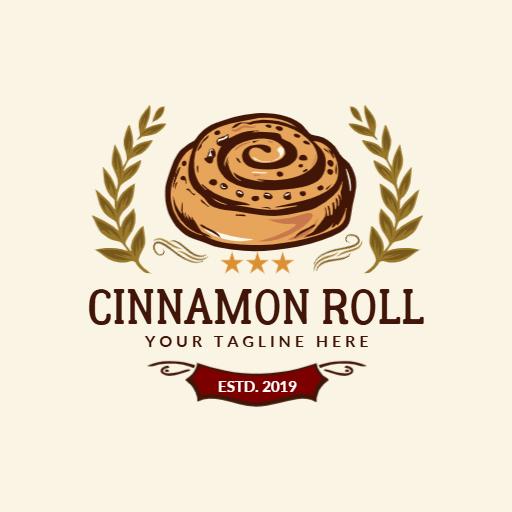 Delicious Cinnamon Roll with Classic Bakery Design Logo Template