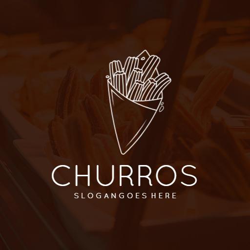 Delicious Cone of Churros for Sweet Snack Lovers Logo Template