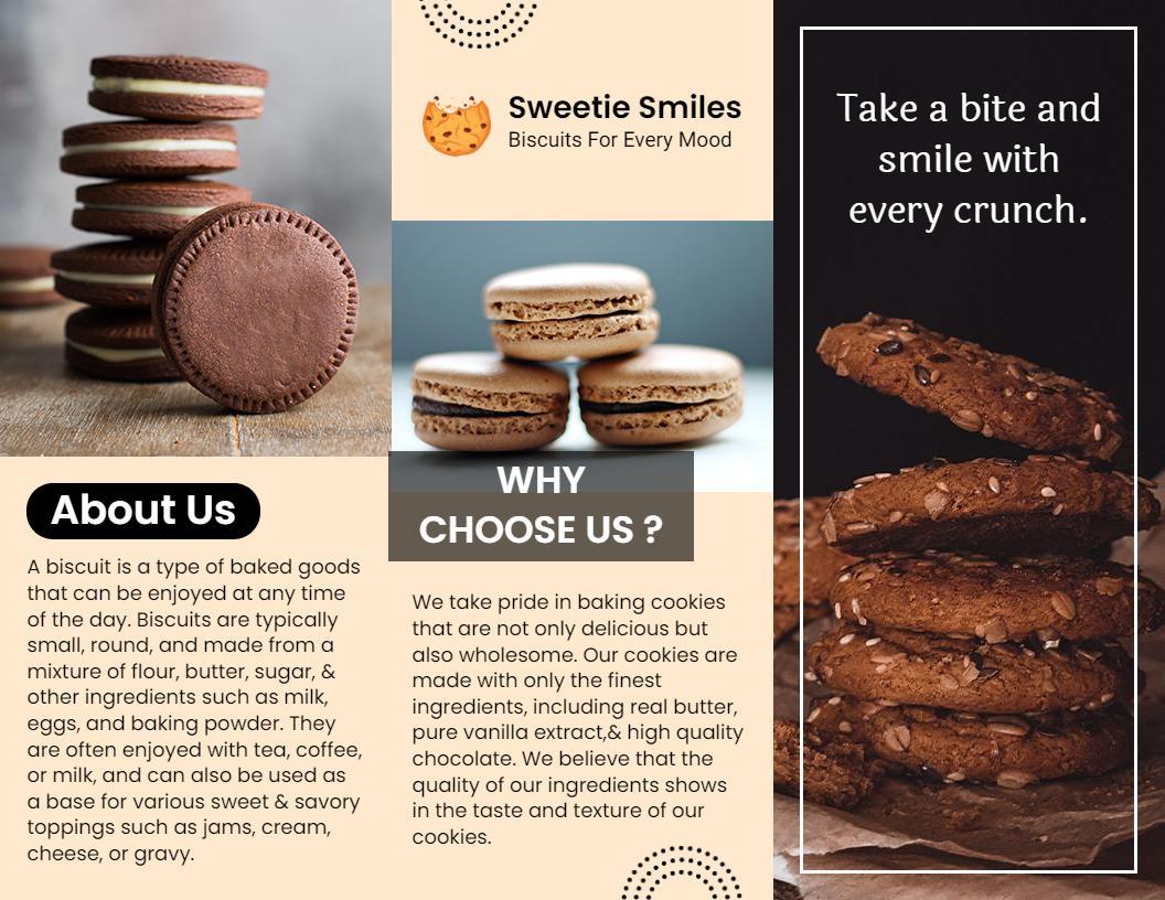 Delicious Cookie and Biscuit Menu Bakery Brochure Template