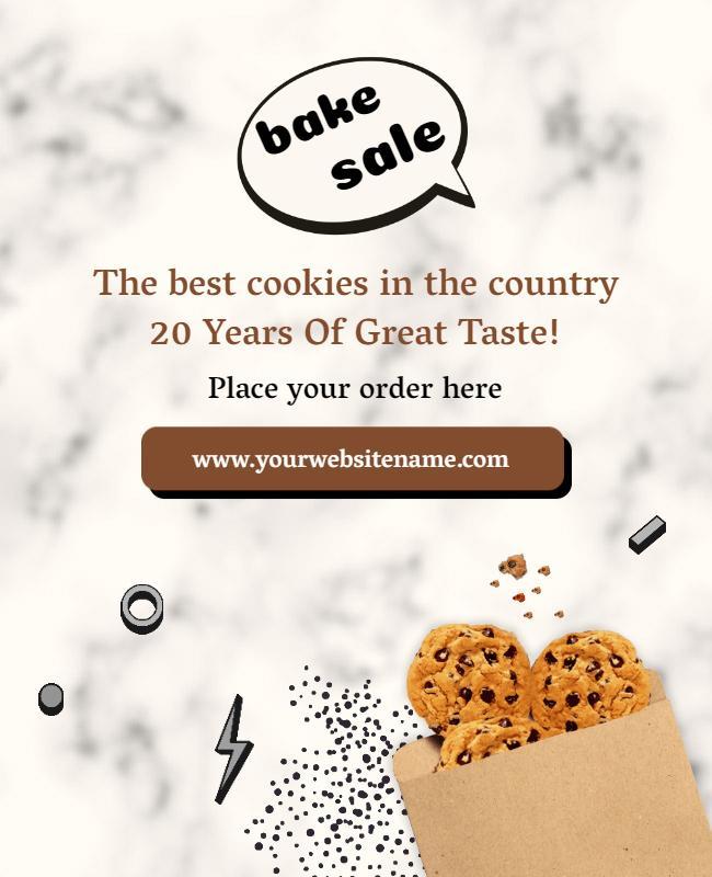 Delicious Cookie Bake Sale Event Flyer Template