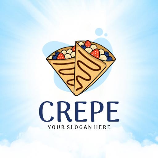 Delicious Crepes with Fresh Fruits and Tasty Fillings Logo Template