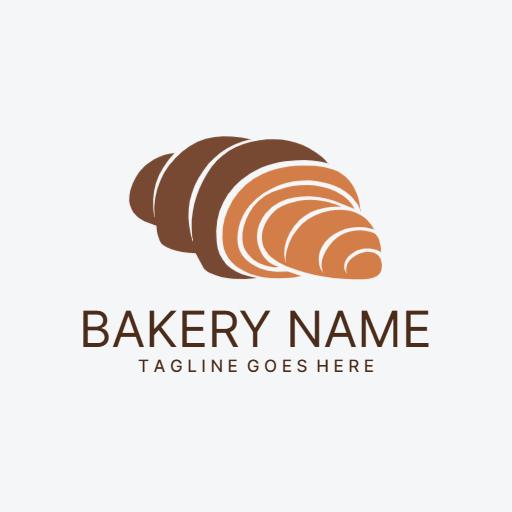Delicious Croissant Design Representing Fresh Bakery Logo Template