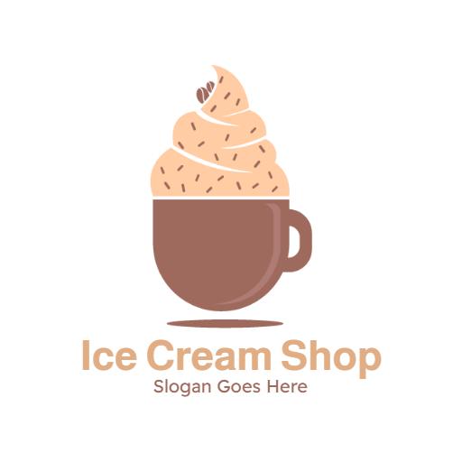 Delicious Cup of Creamy Soft Serve Ice Cream Shop Logo Template