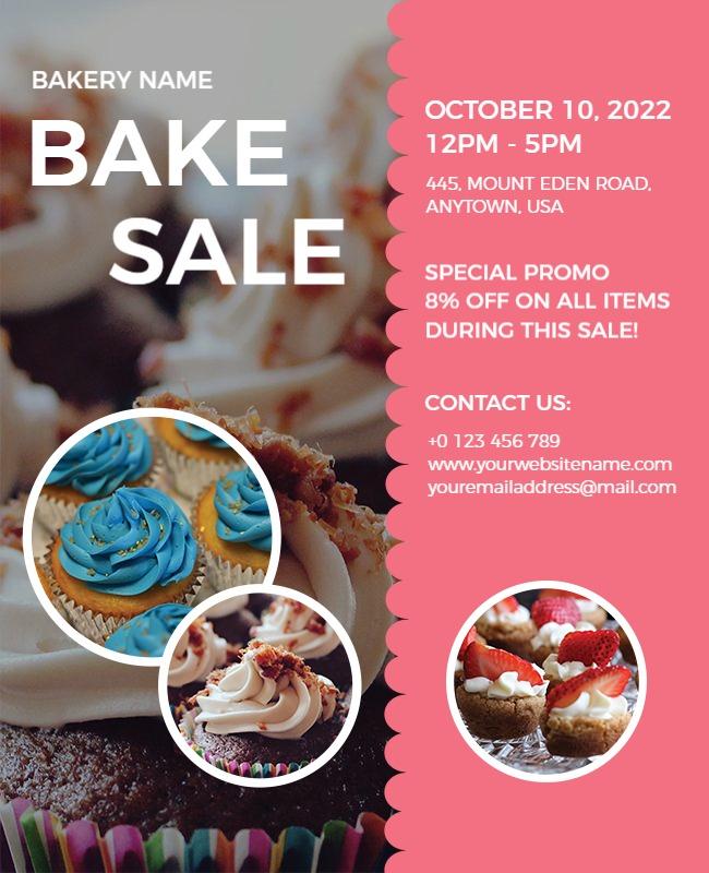 Delicious Cupcake Bake Sale Event Flyer Template