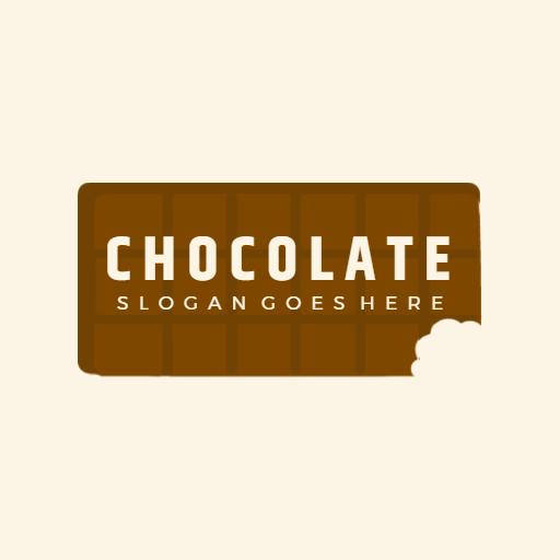 Delicious Dark Brown Chocolate Bar with Unique Logo Branding Logo Template