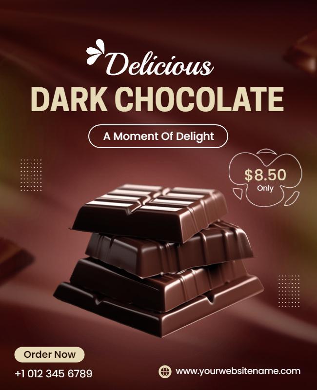 Delicious Dark Chocolate Promotion Flyer Template