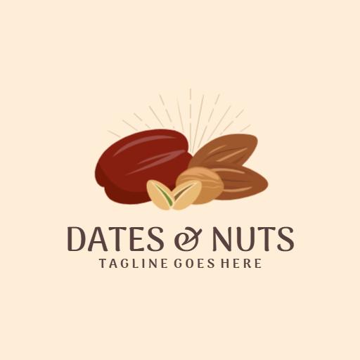 Delicious Dates and Nuts Design Celebrating Fresh Food Logo Template