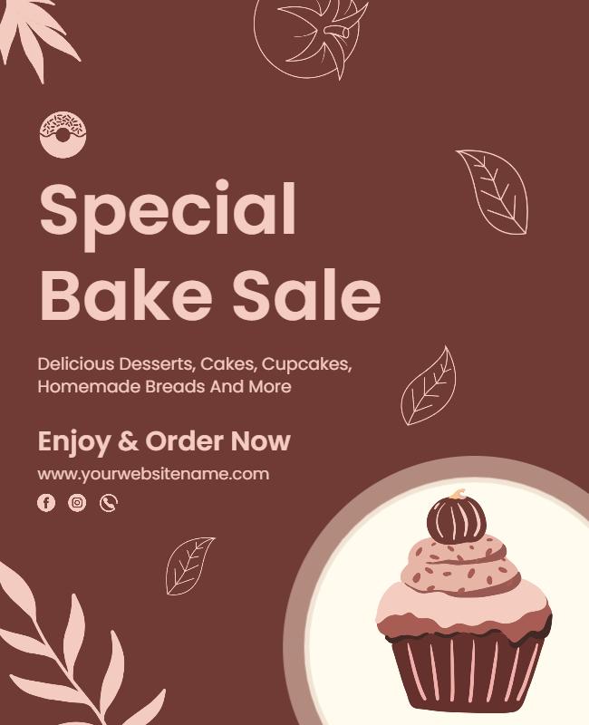 Delicious Dessert Bake Sale Flyer Template