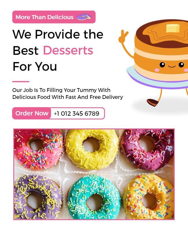 Delicious Desserts Promotion Flyer Template