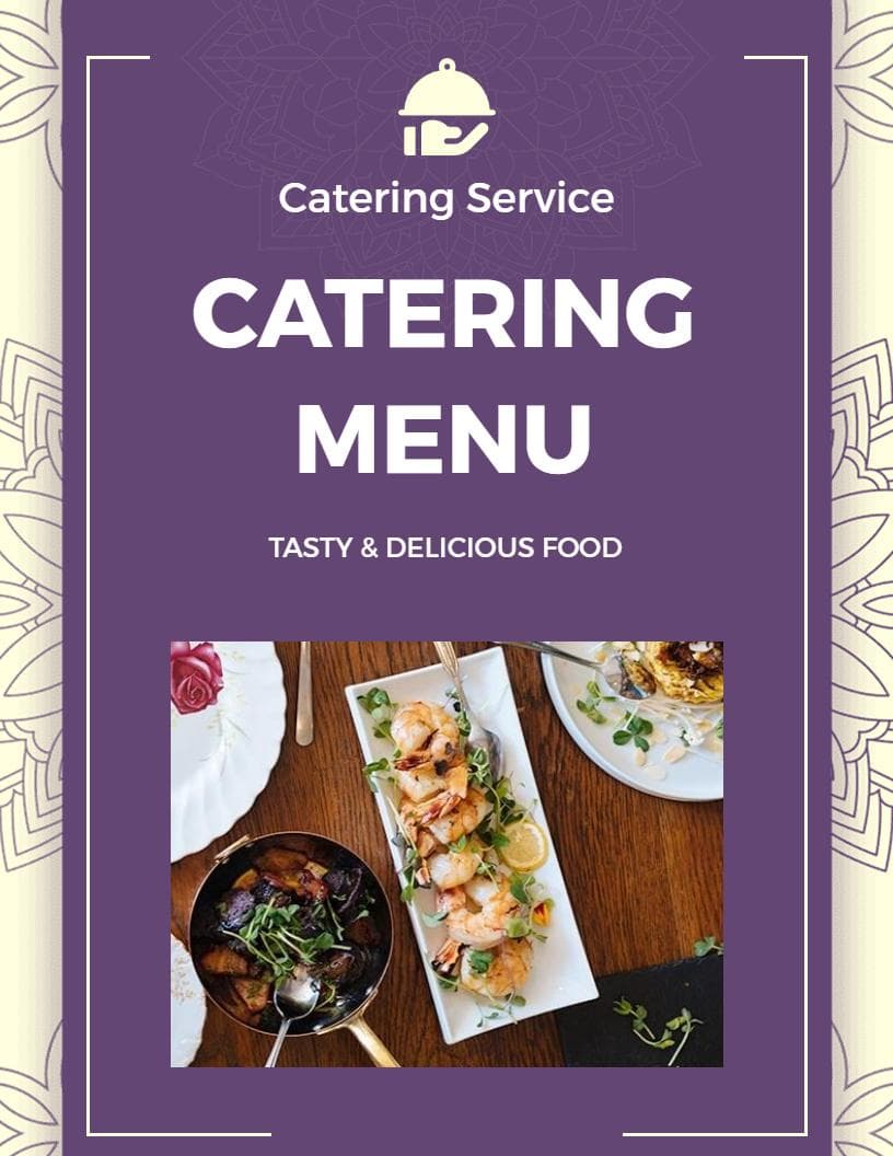Delicious Dinner Desserts Featuring Cakes and Tarts Catering Menu Template