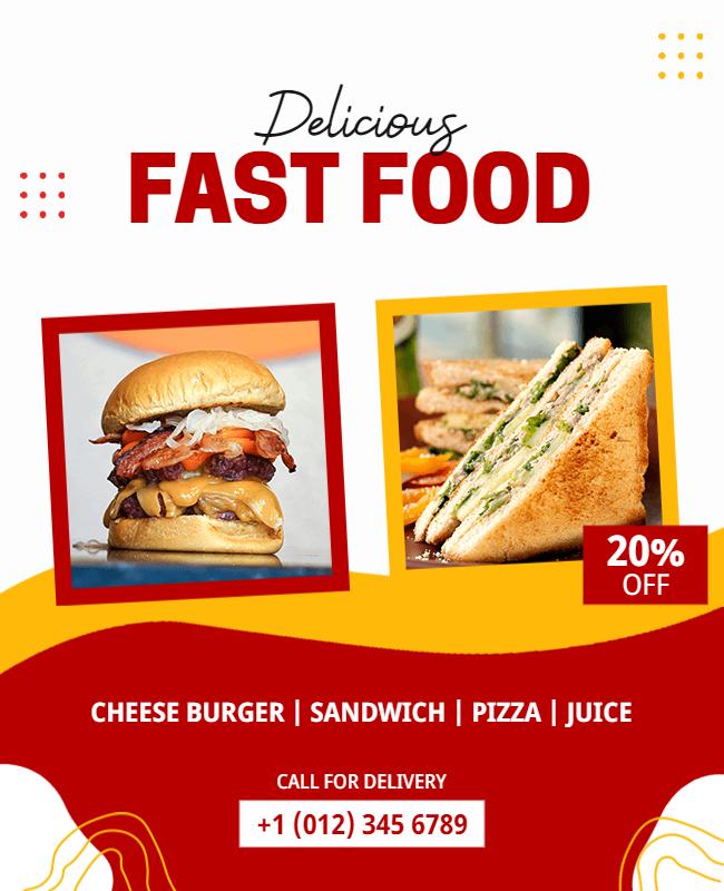 Delicious Fast Food Promotion Flyer Template