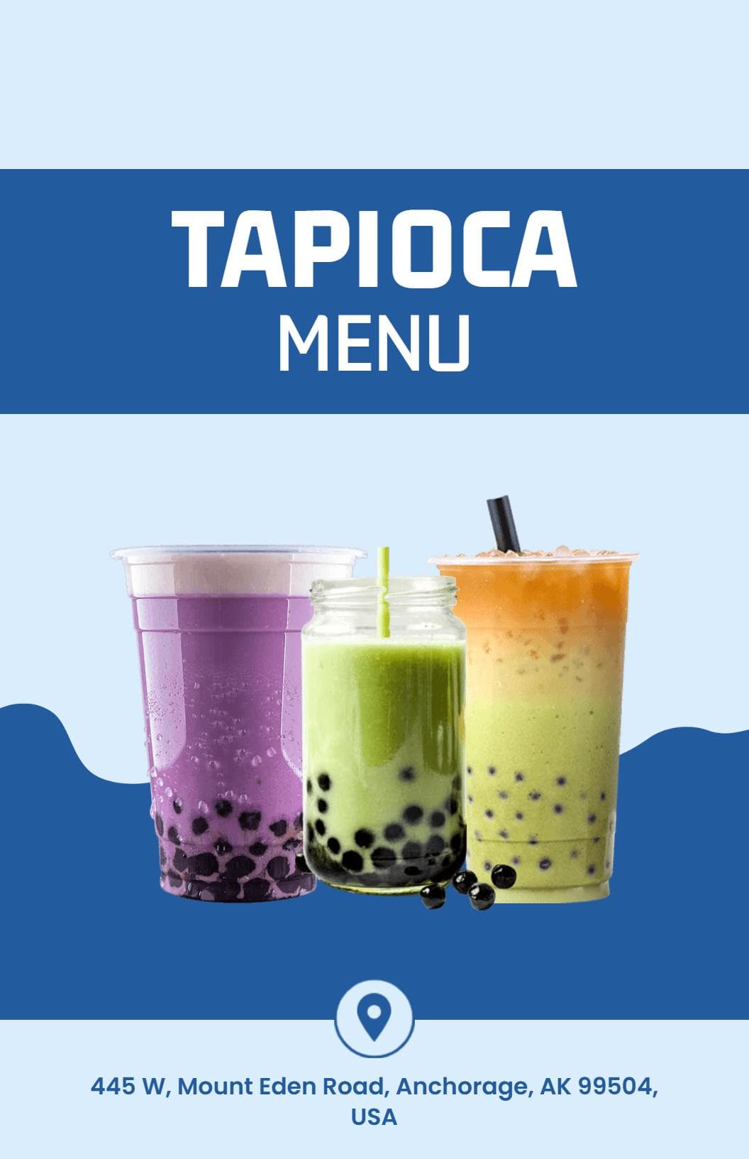 Delicious Flavorful Tapioca Drinks Combining Unique Boba Menu Template