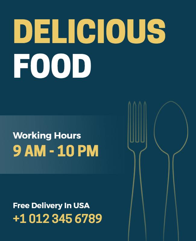 Delicious Food Delivery Service Flyer Template