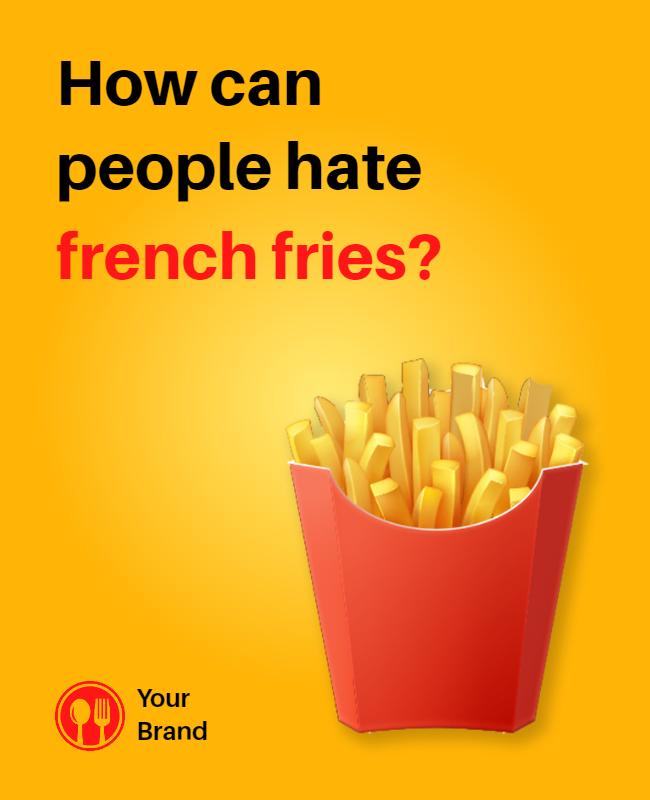 Delicious French Fries Advertisement Flyer Template