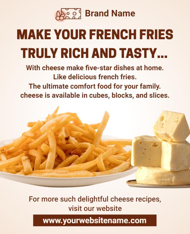 Delicious French Fries Cheese Recipe Flyer Template