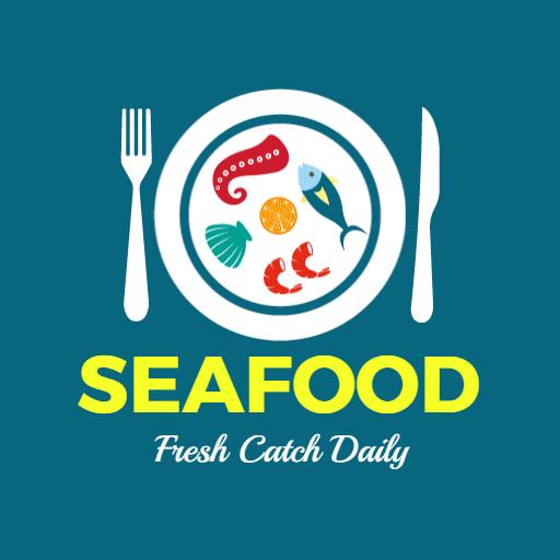Delicious Fresh Seafood Dish with Culinary Art Logo Template
