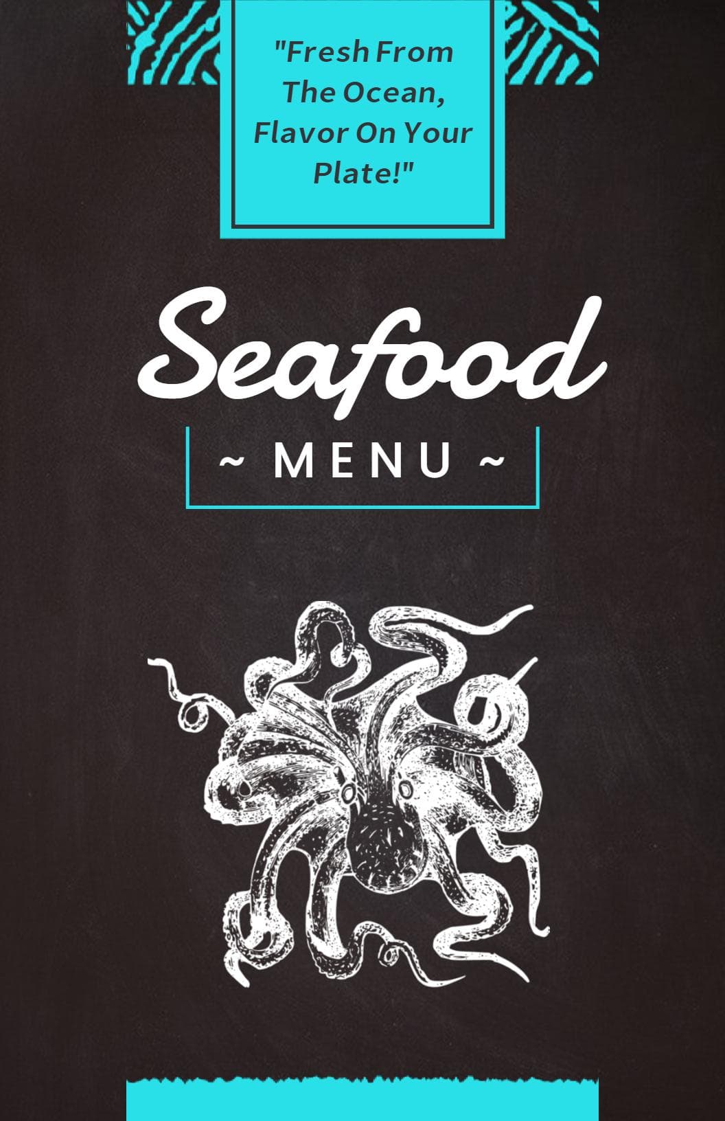 Delicious Fresh Seafood Specialties and Tasty Dishes Seafood Menu Template