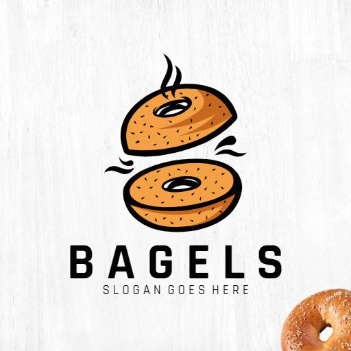 Delicious Freshly Baked Bagels for Your Food Business Logo Template