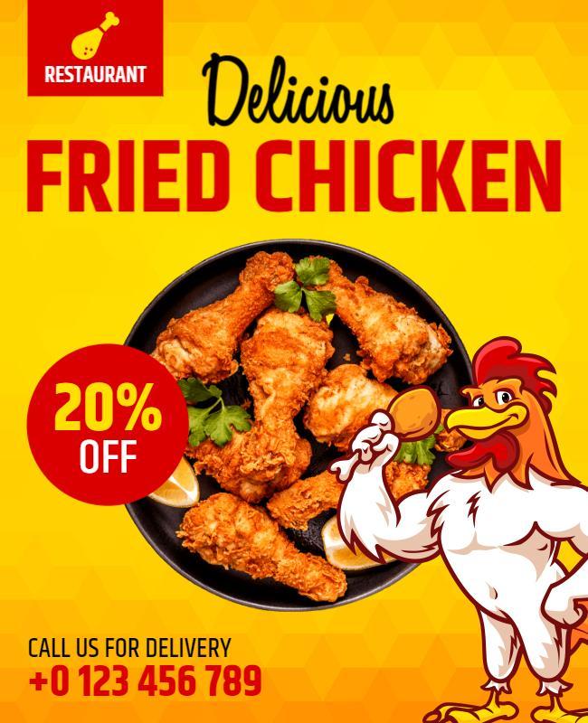 Delicious Fried Chicken Promotion Flyer Template