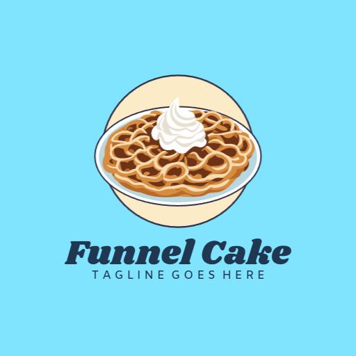 Delicious Funnel Cake with Whipped Cream Topping Logo Template