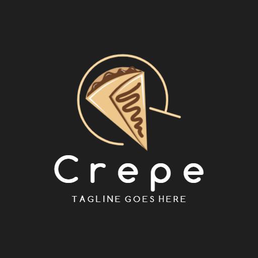 Delicious Golden Crepe Design with Gourmet Elements Logo Template