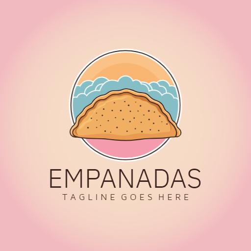 Delicious Golden Empanadas with a Soft Pink Background Logo Template