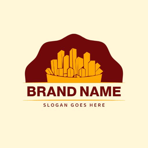 Delicious Golden French Fries Served in a Modern Logo Template