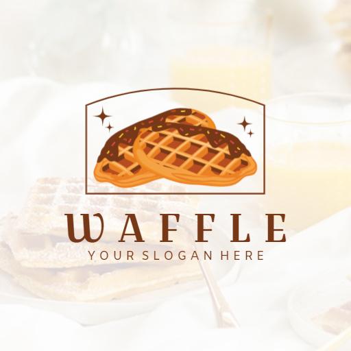 Delicious Golden Waffle Design for Breakfast Treats Logo Template