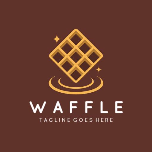 Delicious Golden Waffle Design for Culinary Delight Logo Template