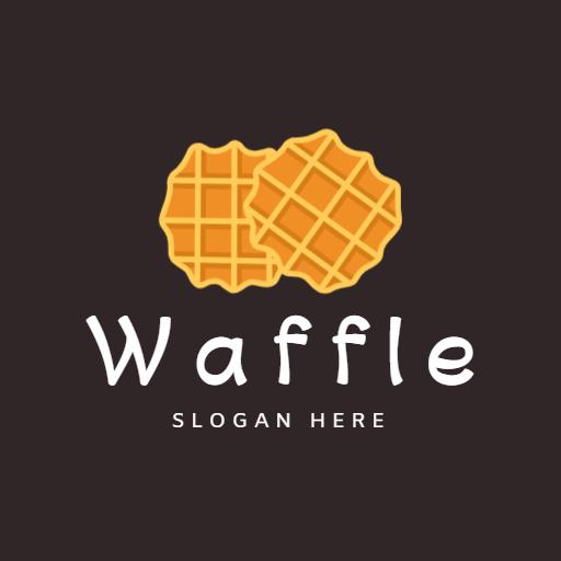 Delicious Golden Waffle Treats with Rich Chocolate Logo Template