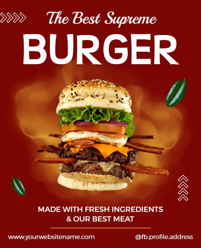 Delicious Gourmet Burger Promotion Flyer Template