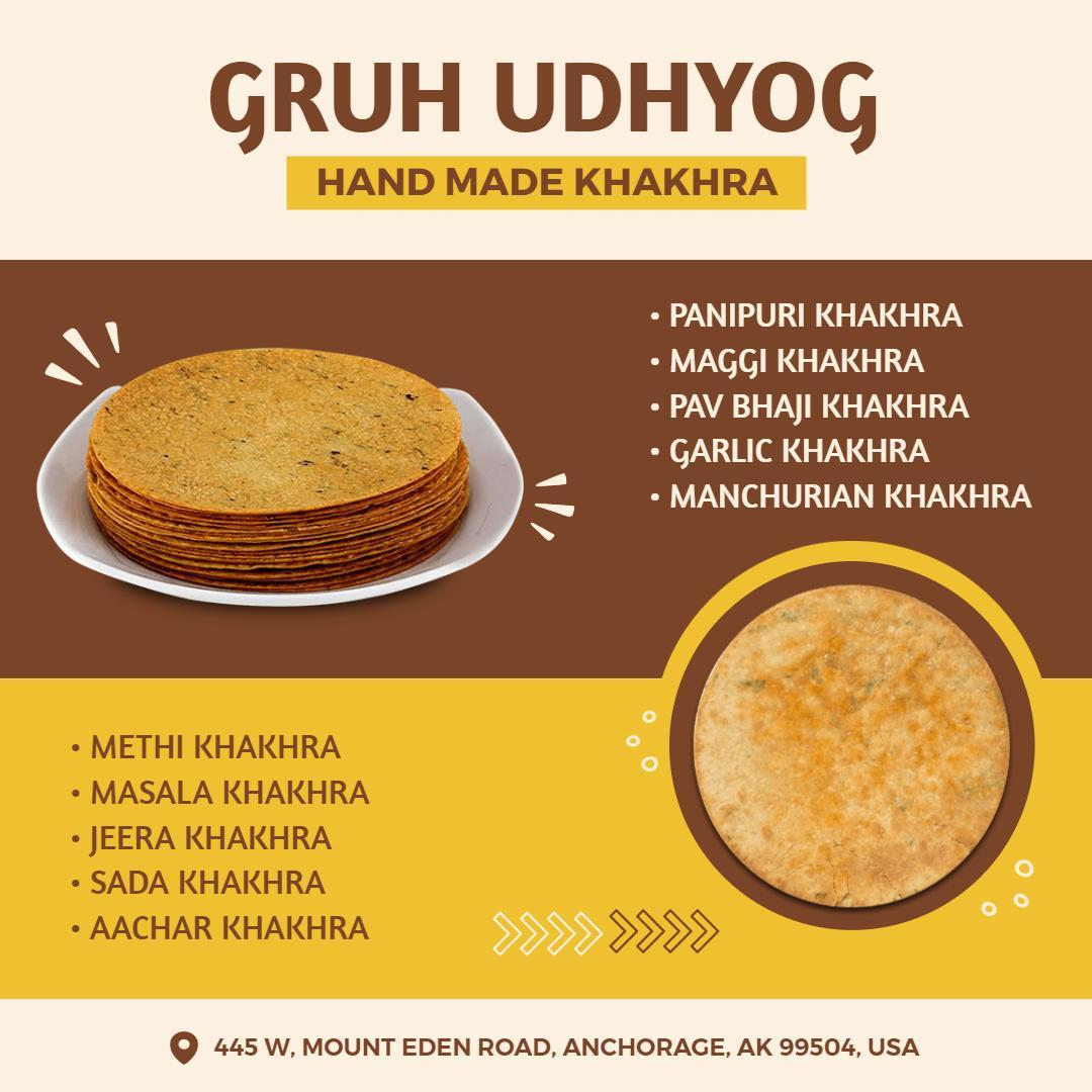 Delicious Handmade Khakhra Varieties for Food Lovers Ad Template