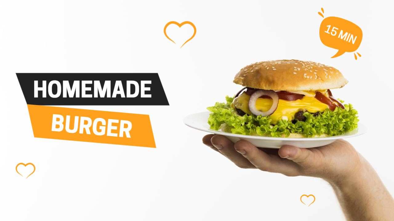 Delicious Homemade Burger Recipe Food YouTube Thumbnail Template