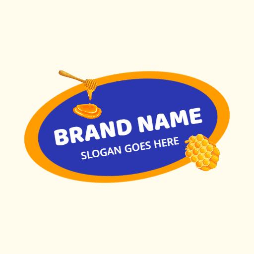 Delicious Honey and Citrus Ingredients in Food Logo Template