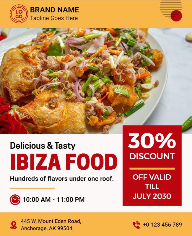 Delicious Ibiza Food Promotion Flyer Template