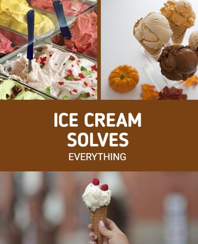 Delicious Ice Cream Treats and Flavors Celebration Poster Template