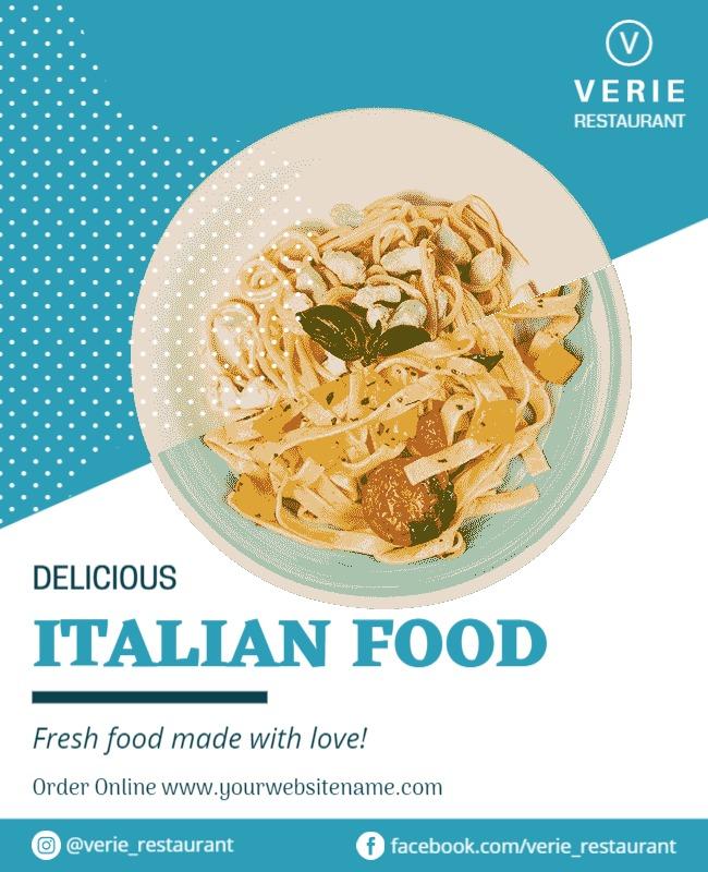 Delicious Italian Cuisine Promotion Flyer Template