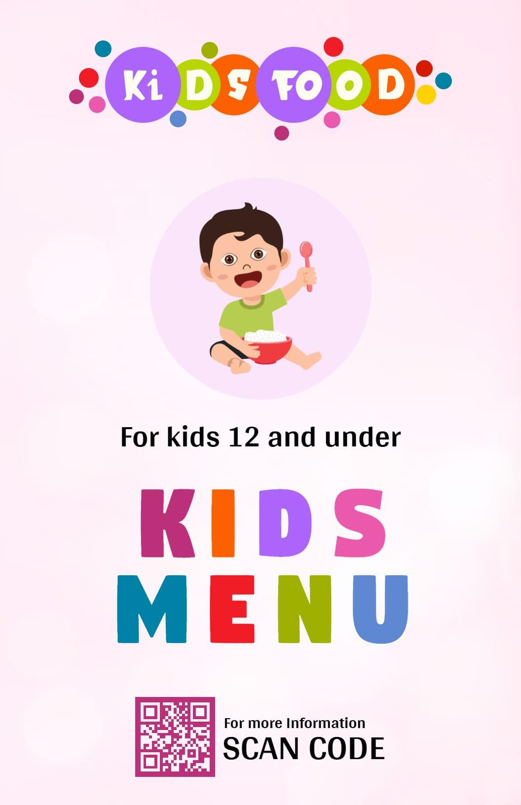 Delicious Kid-Friendly Meals and Fun Treats Kids Menu Template