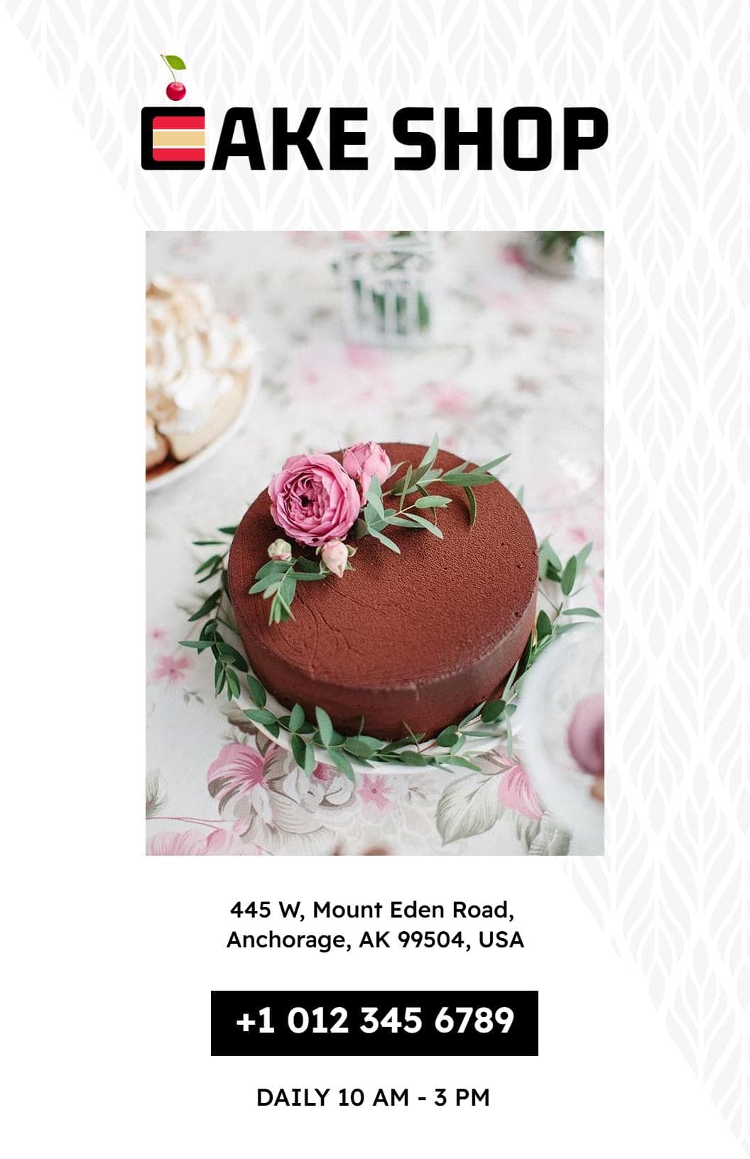 Delicious Layered and Unique Flavor Cakes Selection Cake Menu Template