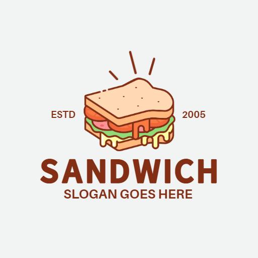 Delicious Layered Sandwich with Colorful Ingredients Logo Template