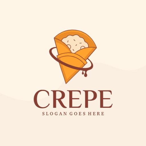 Delicious Orange Crepe Cone with Sweet Fillings Logo Template